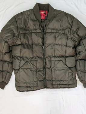 Rodeo Clothing Co. Quilted Puffer Bomber Jacket Olive Green XL